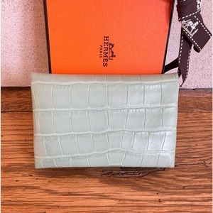 Hermes Alligator Calvi Cardholder wallet